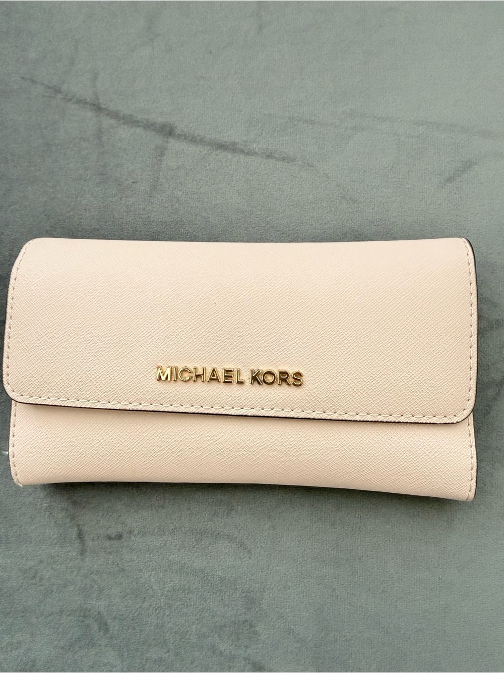 Michael Kors Blush Pink Saffiano Leather Continental Wallet Gold Hardware